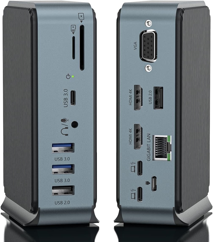 ডিসপ্লেলিঙ্ক 2 HDMI 2K 60Hz ডকিং স্টেশন 16 মাল্টি পোর্ট ম্যাকবুকের জন্য টাইপ সি ডক