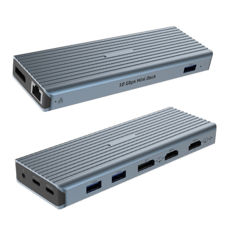 ইউএসবি ৩.১ টাইপ সি থেকে ৯ পোর্ট ইউএসবি ৩.০ হাব গিগাবিট ইথারনেট আরজে৪৫ ল্যান পোর্ট অ্যাডাপ্টার গ্রে