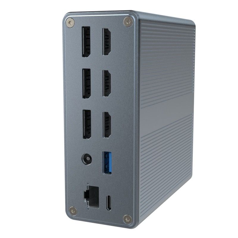 18 ইন 1 থান্ডারবোল্ট 3 ডুয়াল মনিটর ডকিং স্টেশন এইচডিএমআই ম্যাক ইউএসবি সি জন্য ল্যাপটপ ডকিং স্টেশন ইউনিভার্সাল