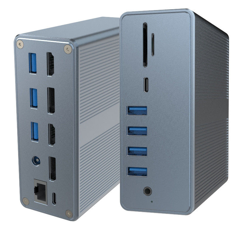 4 কে থান্ডারবোল্ট 3 ডকিং স্টেশন ম্যাকবুক প্রো ইউএসবি সি ল্যাপটপ ডুয়াল মনিটর 18-ইন -1 ল্যাপটপ ডক ম্যাকবুকের জন্য