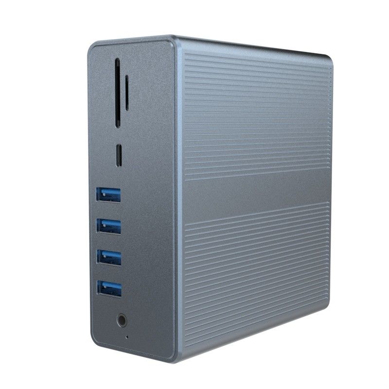 4 কে থান্ডারবোল্ট 3 ডকিং স্টেশন ম্যাকবুক প্রো ইউএসবি সি ল্যাপটপ ডুয়াল মনিটর 18-ইন -1 ল্যাপটপ ডক ম্যাকবুকের জন্য