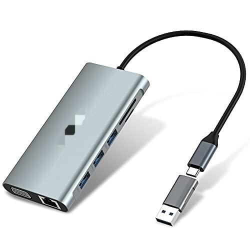 7 ইন 2 ডকিং স্টেশন ইউএসবি সি থান্ডারবোল্ট হাব HDMI 4K কার্ড রিডার ম্যাকবুক প্রো এর জন্য