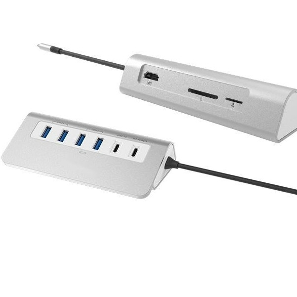 10 ইন 1 ইউএসবি সি হাব HDMI ইউএসবি 3.0 এসডি / টিএফ কার্ড রিডার ল্যাপটপ ম্যাকবুক এবং ডেস্কটপ কম্পিউটারের জন্য
