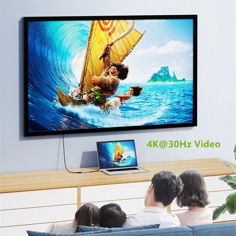 4 কে এইচডিএমআই সামঞ্জস্যপূর্ণ টাইপ-সি টু ইউএসবি সি হাব অ্যাডাপ্টার 2 ইউএসবি 3.0 এবং পিডি চার্জিং পোর্ট সহ