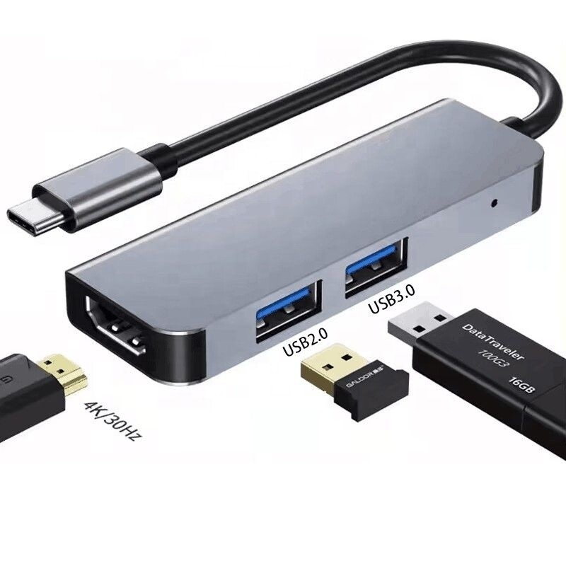 4K HDMI এবং হাই-স্পিড ইউএসবি 3.0 সহ ইউএসবি সি হাব উইন্ডোজ ম্যাকের জন্য সামঞ্জস্যপূর্ণ