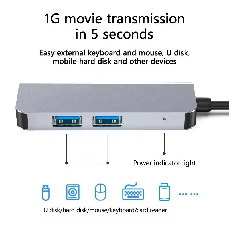 4K HDMI এবং হাই-স্পিড ইউএসবি 3.0 সহ ইউএসবি সি হাব উইন্ডোজ ম্যাকের জন্য সামঞ্জস্যপূর্ণ