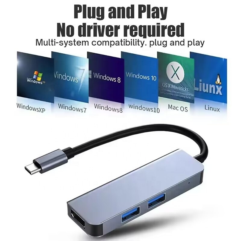 4K HDMI এবং হাই-স্পিড ইউএসবি 3.0 সহ ইউএসবি সি হাব উইন্ডোজ ম্যাকের জন্য সামঞ্জস্যপূর্ণ