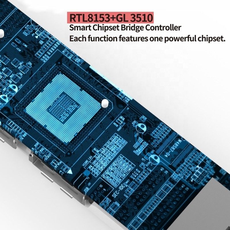 ইউএসবি ৩.১ টাইপ সি থেকে ৯ পোর্ট ইউএসবি ৩.০ হাব গিগাবিট ইথারনেট আরজে৪৫ ল্যান পোর্ট অ্যাডাপ্টার গ্রে