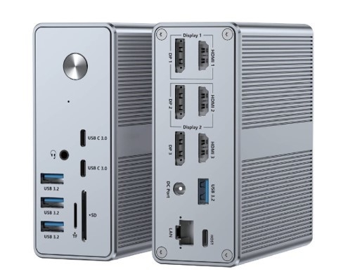 পাওয়ার ডেলিভারি পর্যন্ত 120W ইউএসবি-সি হাব ডকিং স্টেশন সঙ্গে মাইক্রোএসডি 3.0 কার্ড রিডার সঙ্গে কর্মক্ষমতা