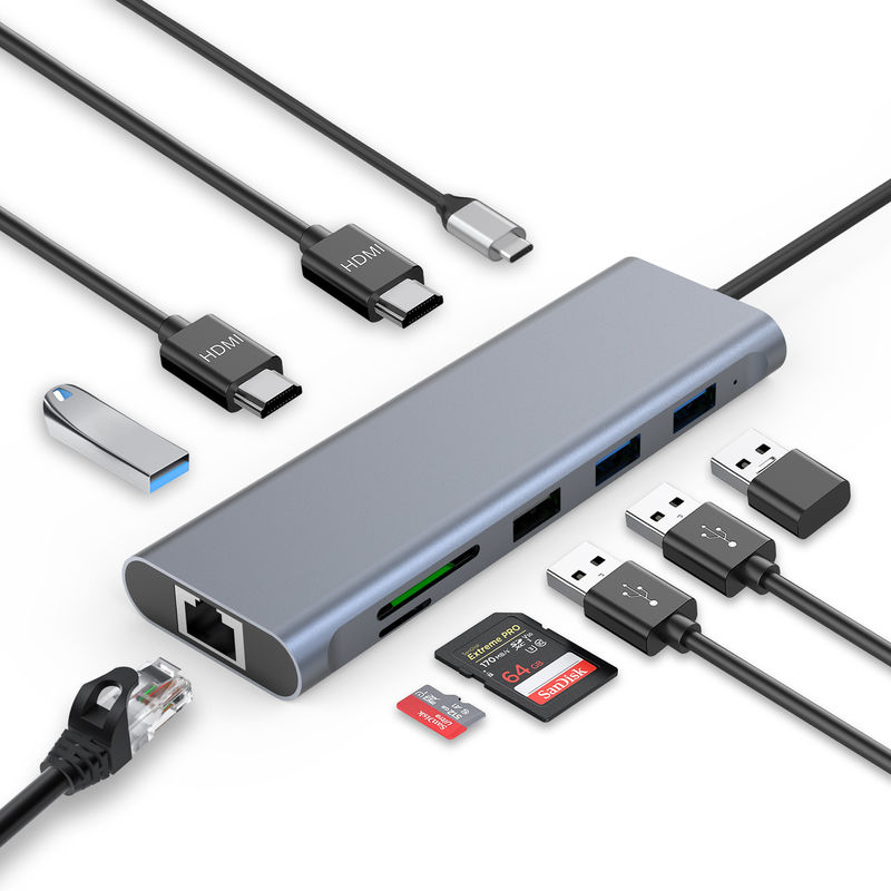 টাইপ সি ইউএসবি মাল্টি পোর্ট হাব ইউএসবি টাইপ সি অ্যাডাপ্টার ইউএসবি 3.0 পোর্ট এবং RU6A-H2 বৈশিষ্ট্যযুক্ত